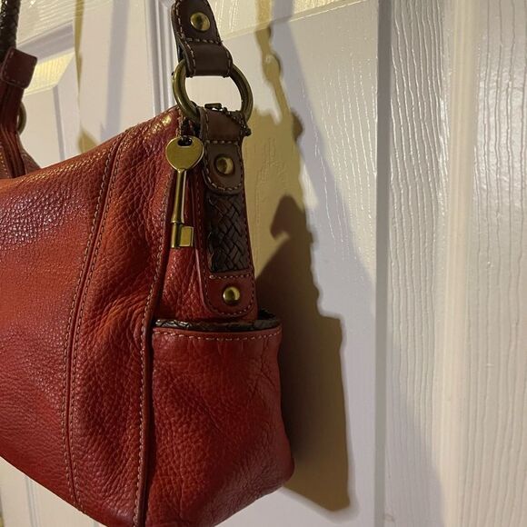 Red Leather Shoulder Bag - Picture 3 of 16